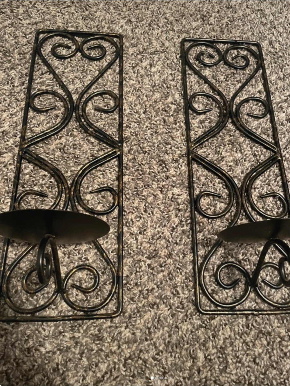Black Scroll Iron Wall Sconces - set of 2